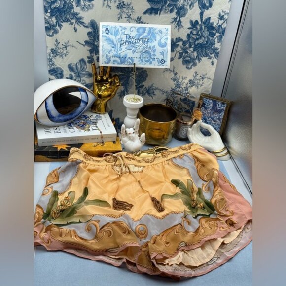 🆕 FARM Rio 🧿 NWOT Multicolor Banana Royalty Kaleidoscope Shorts, Sz L - Picture 12 of 16